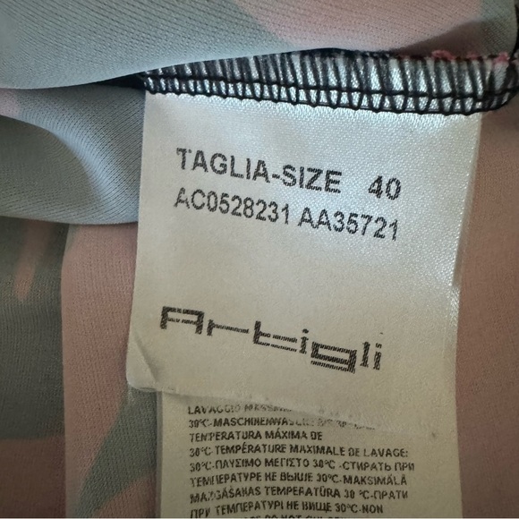 ARTIGLI Bold Floral Print Mini Dress Silky Polyester Made In Italy Size 40 (4) - Picture 12 of 16